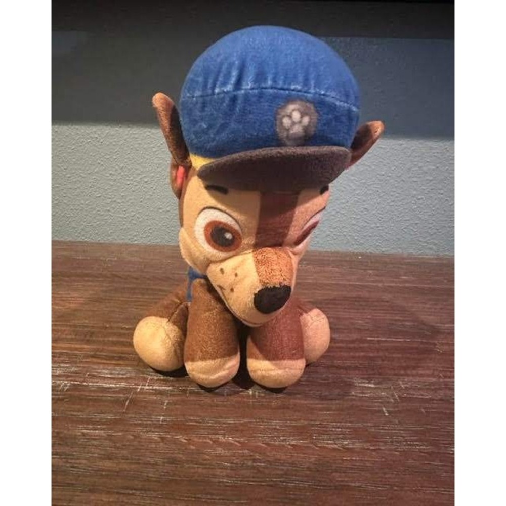 Paw Patrol Chase Plush Stuffed Animal Blue Police Uniform Hat Winking Dog Toy